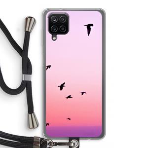 CaseCompany Fly away: Samsung Galaxy A12 Transparant Hoesje met koord