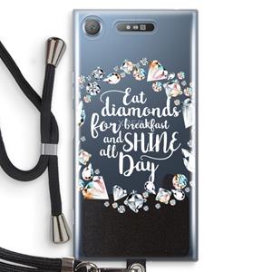 CaseCompany Diamonds: Sony Xperia XZ1 Transparant Hoesje met koord