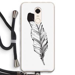 CaseCompany Pluim: Xiaomi Redmi 5 Transparant Hoesje met koord
