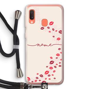 CaseCompany Kusjes: Samsung Galaxy A20e Transparant Hoesje met koord