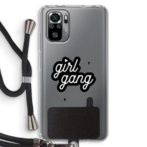 CaseCompany Girl Gang: Xiaomi Redmi Note 10S Transparant Hoesje met koord