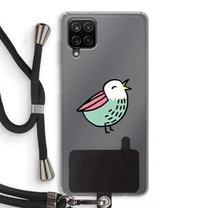 CaseCompany Birdy: Samsung Galaxy A12 Transparant Hoesje met koord