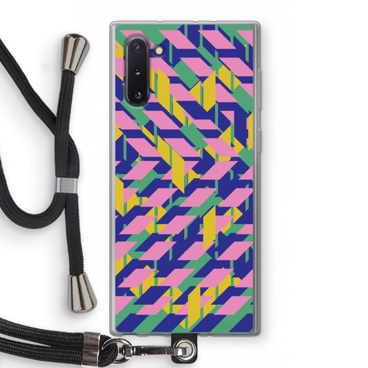 CaseCompany Skew Blush 1: Samsung Galaxy Note 10 Transparant Hoesje met koord