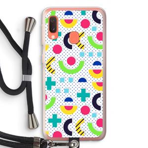 CaseCompany 8-bit N°1: Samsung Galaxy A20e Transparant Hoesje met koord