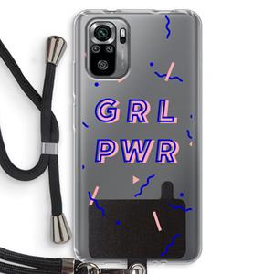 CaseCompany GRL PWR: Xiaomi Redmi Note 10S Transparant Hoesje met koord