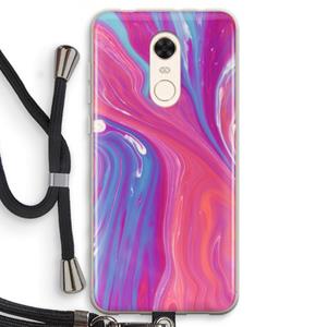 CaseCompany Paarse stroom: Xiaomi Redmi 5 Transparant Hoesje met koord
