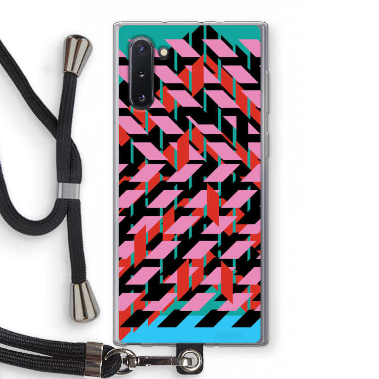 CaseCompany Skew Blush 2: Samsung Galaxy Note 10 Transparant Hoesje met koord
