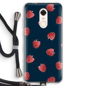CaseCompany Framboosjes: Xiaomi Redmi 5 Transparant Hoesje met koord