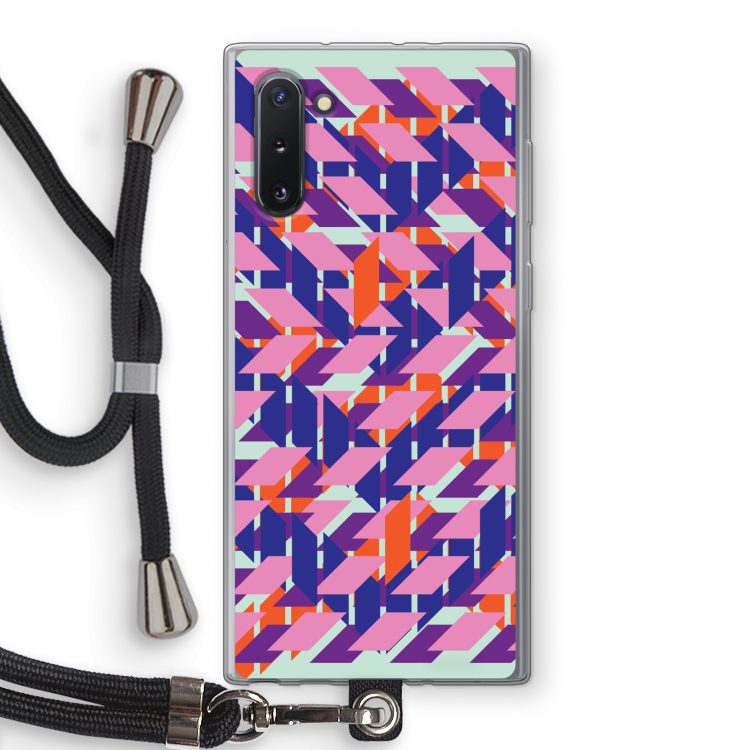 CaseCompany Skew Blush 3: Samsung Galaxy Note 10 Transparant Hoesje met koord