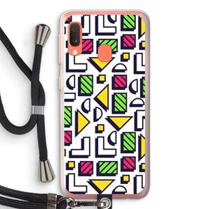 CaseCompany 8-bit N°4: Samsung Galaxy A20e Transparant Hoesje met koord