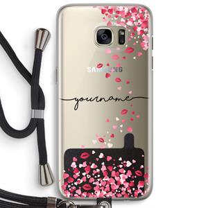 CaseCompany Hartjes en kusjes: Samsung Galaxy S7 Edge Transparant Hoesje met koord