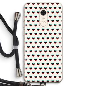 CaseCompany Hartjes: Xiaomi Redmi 5 Transparant Hoesje met koord