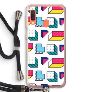 CaseCompany 8-bit N°7: Samsung Galaxy A20e Transparant Hoesje met koord