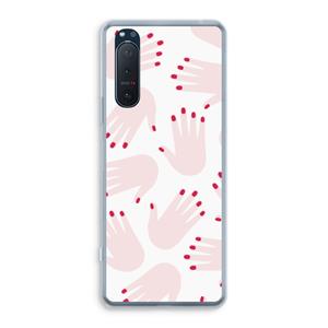 CaseCompany Hands pink: Sony Xperia 5 II Transparant Hoesje