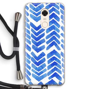 CaseCompany Blauwe pijlen: Xiaomi Redmi 5 Transparant Hoesje met koord