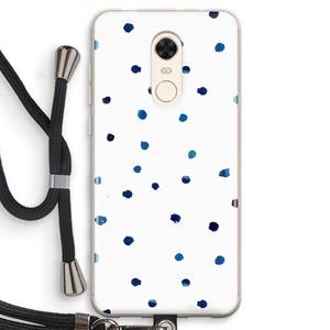 CaseCompany Blauwe stippen: Xiaomi Redmi 5 Transparant Hoesje met koord