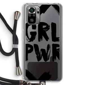 CaseCompany Girl Power #2: Xiaomi Redmi Note 10S Transparant Hoesje met koord