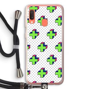 CaseCompany 8-bit N°10: Samsung Galaxy A20e Transparant Hoesje met koord