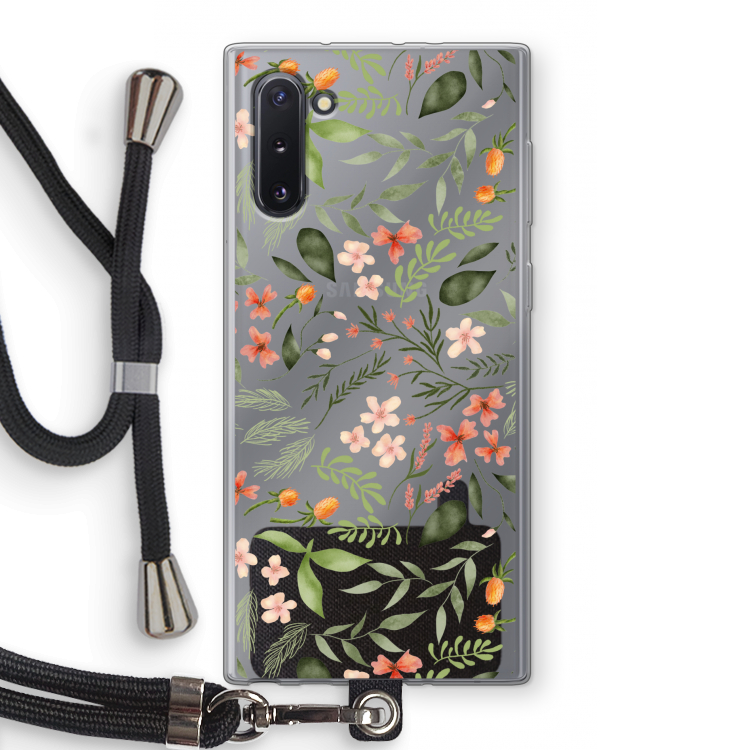 CaseCompany Sweet little flowers: Samsung Galaxy Note 10 Transparant Hoesje met koord