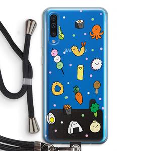 CaseCompany Happy bento friends: Samsung Galaxy A50 Transparant Hoesje met koord