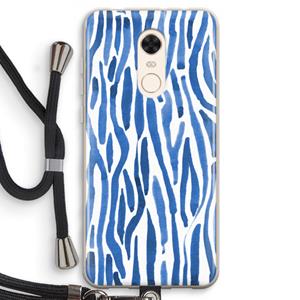 CaseCompany Blauwe nerven: Xiaomi Redmi 5 Transparant Hoesje met koord