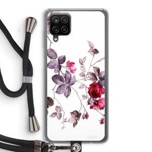 CaseCompany Mooie bloemen: Samsung Galaxy A12 Transparant Hoesje met koord