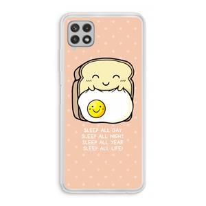 CaseCompany Sleep All Day: Samsung Galaxy A22 4G Transparant Hoesje