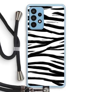 CaseCompany Zebra pattern: Samsung Galaxy A52 Transparant Hoesje met koord