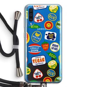 CaseCompany Fruitsticker: Samsung Galaxy A50 Transparant Hoesje met koord