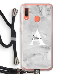 CaseCompany Ivory Marble: Samsung Galaxy A20e Transparant Hoesje met koord