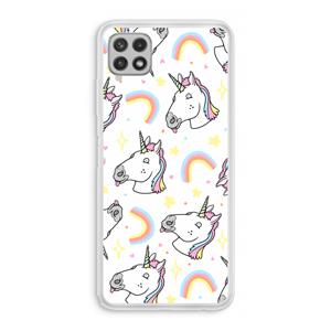 CaseCompany Rainbow Unicorn: Samsung Galaxy A22 4G Transparant Hoesje