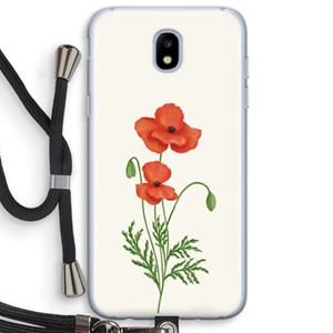 CaseCompany Red poppy: Samsung Galaxy J5 (2017) Transparant Hoesje met koord