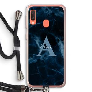 CaseCompany Midnight Marble: Samsung Galaxy A20e Transparant Hoesje met koord
