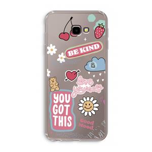 CaseCompany Positivity: Samsung Galaxy J4 Plus Transparant Hoesje