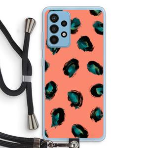 CaseCompany Pink Cheetah: Samsung Galaxy A52 Transparant Hoesje met koord