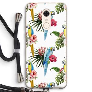 CaseCompany Kleurrijke papegaaien: Xiaomi Redmi 5 Transparant Hoesje met koord
