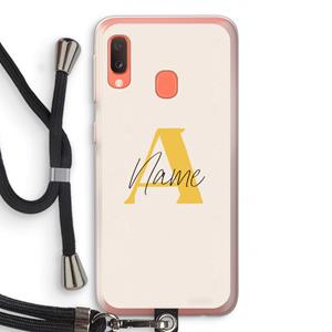 CaseCompany Amber Script: Samsung Galaxy A20e Transparant Hoesje met koord