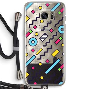 CaseCompany 8-bit N°8: Samsung Galaxy S7 Edge Transparant Hoesje met koord