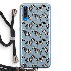 CaseCompany Zebra: Samsung Galaxy A50 Transparant Hoesje met koord