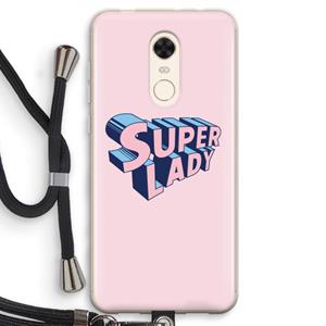 CaseCompany Superlady: Xiaomi Redmi 5 Transparant Hoesje met koord