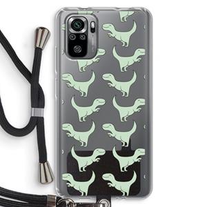 CaseCompany Dinos: Xiaomi Redmi Note 10S Transparant Hoesje met koord
