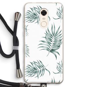 CaseCompany Simple leaves: Xiaomi Redmi 5 Transparant Hoesje met koord