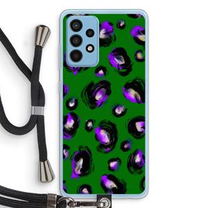 CaseCompany Green Cheetah: Samsung Galaxy A52 Transparant Hoesje met koord