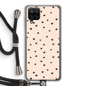 CaseCompany Kleine kattenkopjes: Samsung Galaxy A12 Transparant Hoesje met koord