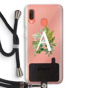 CaseCompany Green Brush: Samsung Galaxy A20e Transparant Hoesje met koord