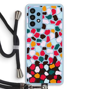 CaseCompany Colored Giraffe: Samsung Galaxy A52 Transparant Hoesje met koord