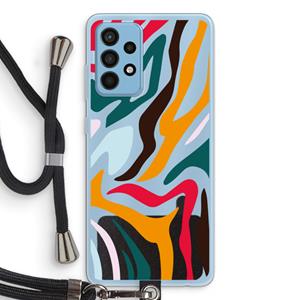 CaseCompany Colored Zebra: Samsung Galaxy A52 Transparant Hoesje met koord