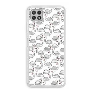 CaseCompany Zwanen: Samsung Galaxy A22 4G Transparant Hoesje