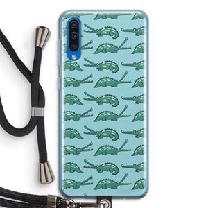 CaseCompany Kroko: Samsung Galaxy A50 Transparant Hoesje met koord