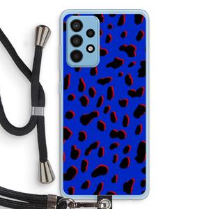 CaseCompany Blue Leopard: Samsung Galaxy A52 Transparant Hoesje met koord